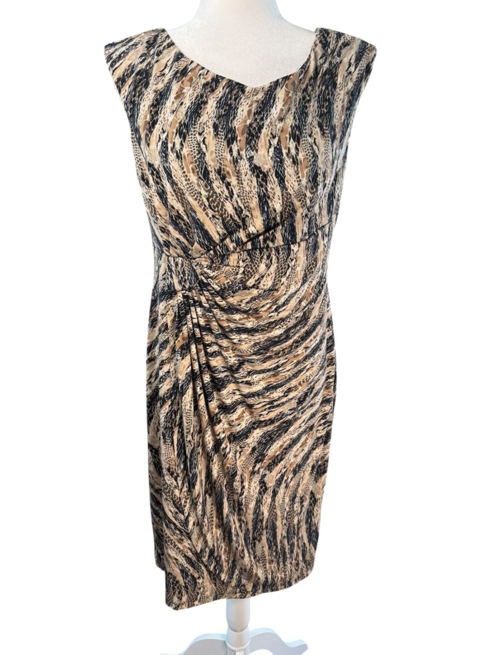 Dress Barn Animal Print Sheath Dress Size 12
